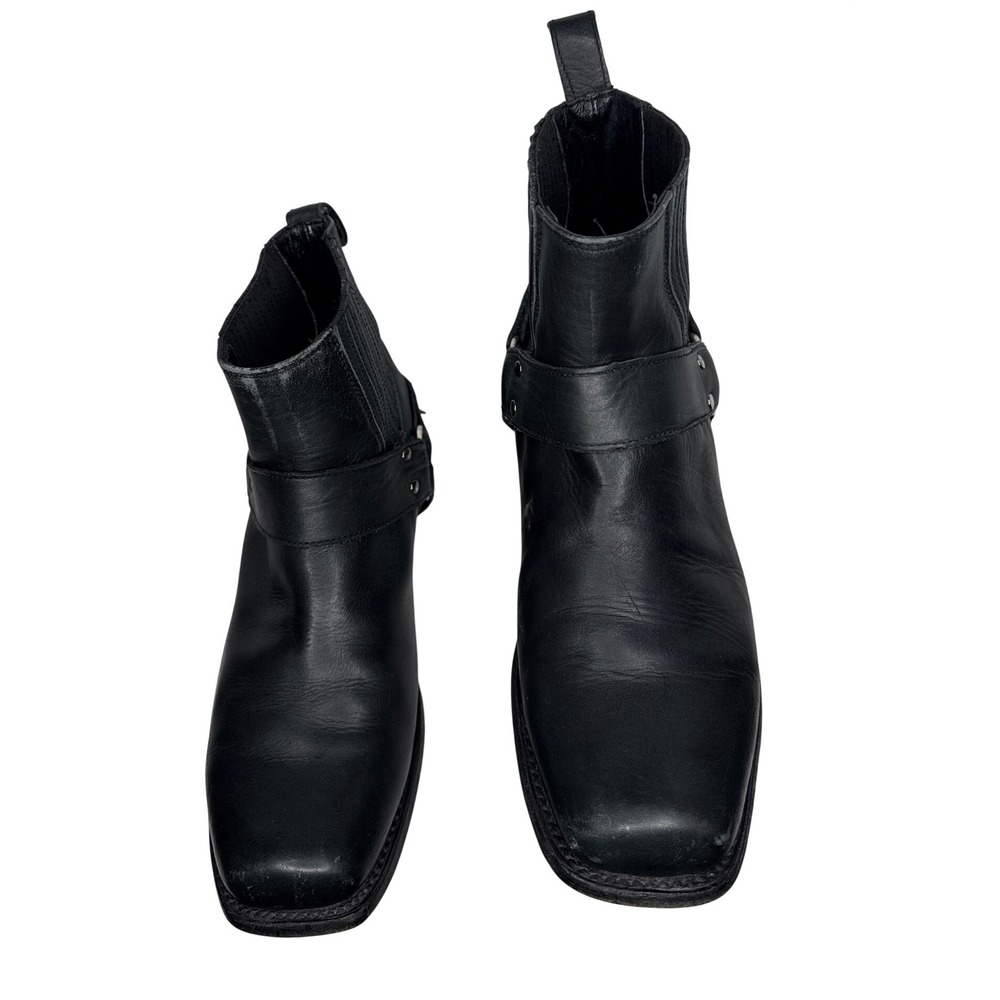 Dolce Vita Harness Boots Mens 10 Black Leather Square Toe Western Ankle Boots